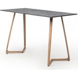 Hoge Eettafel Wings Grande | Aluminium | Grijs Marmer | 180 x 80 x 110 cm