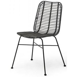 Stapelbare Stoel Palm | PE Rattan | Zwart