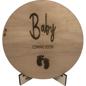 teTekstbord Baby coming soon | voetjes | aankondiging zwangerschap | baby | baby op komst | zwanger | cadeau voor zwangerschap | bekendmaking | kraamkado | pregnancy announcement