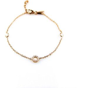 model Gema armband in zilver roze verguld met rondje gezet met cubic zirconia