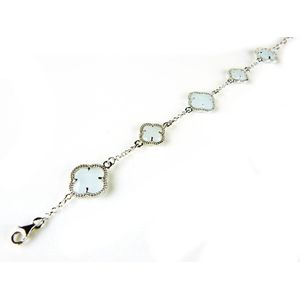 model 5 fiori armband in zilver lichtblauw