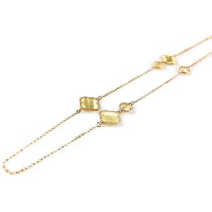 model Fiori fantasie collier in zilver roze verguld model fiori rond en klaver parelmoer