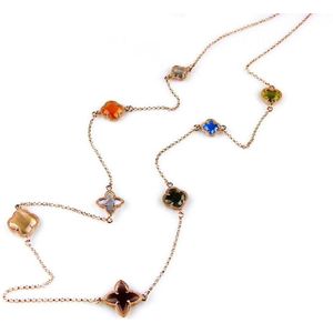 model Fiori gemengde motieven collier in zilver roze verguld gemengde motieven multicolor
