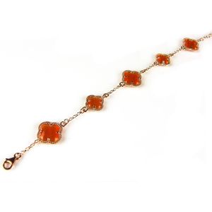 model 5 fiori armband in zilver roze verguld oranje