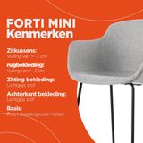 Alterego Mini Forti - Lichtgrijze Stoffen Barkruk - 59x54x97,5cm