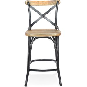 Alterego - Cottage Mini Barkruk - Verouderde Walnoten - 47x50x100cm