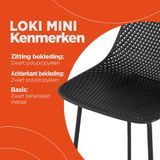 Alterego Loki - Zwarte Geperforeerde Barkruk - Binnen & Buiten - 48x49x106cm
