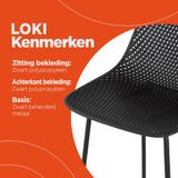 Mini Loki - Zwarte Geperforeerde Barkruk - Binnen & Buiten - 47x48.5x96cm