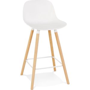 Counter chair Arbutus wit kunststof met houten poten