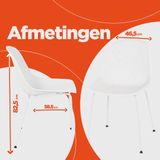 Alterego Viky - Wit Geperforeerde Designerstoel - Binnen & Buiten - 58.5x46.5x82.5cm