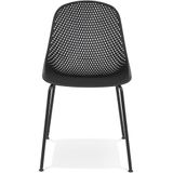 Alterego Viky - Zwart Geperforeerde Designerstoel - Binnen & Buiten - 58.5x46.5x82.5cm