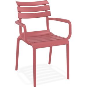 Alterego - FLORA - Tuinstoel met armleuningen - Rood - 58x59x84 cm