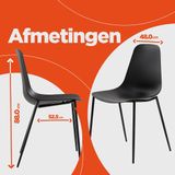 Alterego Feliz - Designer Stoel - Zwart - Binnen & Buiten - 53x48x88cm