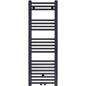 Belrad Handdoekradiator Middenaansluiting 1200x400cm 458 Watt Geborsteld Mat Zwart