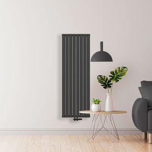 Design Radiator Verticale lamellen Maat 1800x608mm Kleur Mat Zwart Vermogen 2164 Watt