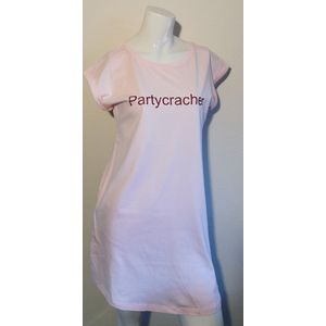 Dames T-shirt lang Roze L