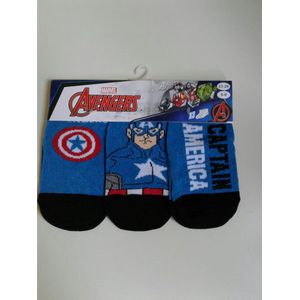 3 paar sneakersokken - Captain America - Marvel Avengers - maat 23-26