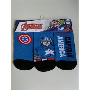 3 paar sneakersokken - Captain America - Marvel Avengers - maat 27-30