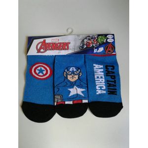 3 paar sneakersokken - Captain America - Marvel Avengers - maat 31-34