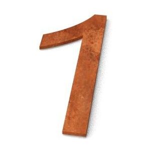 Nummer 1 Model: Huisnummer Cortenstaal Geroba - Geroba