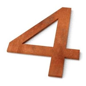 Nummer 4 Model: Huisnummer Cortenstaal Geroba - Geroba