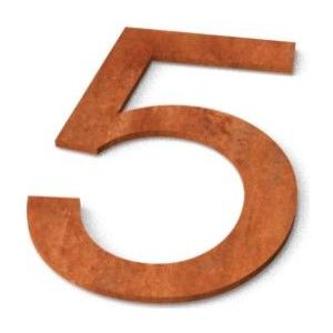 Nummer 5 Model: Huisnummer Cortenstaal Geroba - Geroba