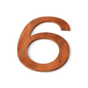 Nummer 6 Model: Huisnummer Cortenstaal Geroba - Geroba