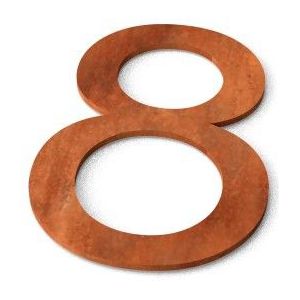 Nummer 8 Model: Huisnummer Cortenstaal Geroba - Geroba