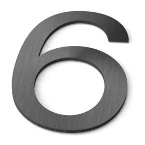 Nummer 6 Model: Huisnummer RVS