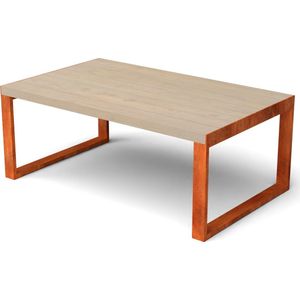 Livinu tafel cortenstaal met hout 1500x1500x290 mm - Geroba
