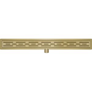 Bally Geborsteld Messing Goud Douchegoot 80x7cm 40mm Aansluiting Met Flens