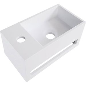 Bally Julia Solid Surface Fontein Met Handdoekhouder Kraangat Links 356x203x159mm Wit