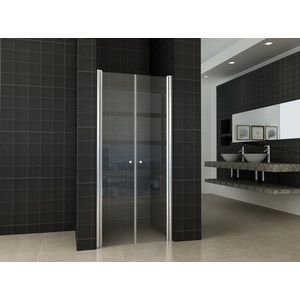 Bally Luke Nisdeur Dubbele Douche Pendeldeur Met Profiel 80x200cm 6mm Antikalk Veiligheidsglas Met NANO Coating