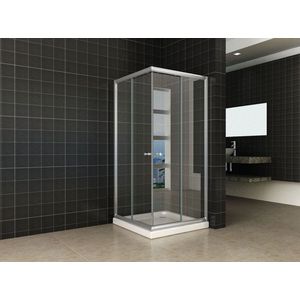 Bally Eco Douchecabine Hoekinstap 80x80x190cm 5mm Antikalk Veiligheidsglas Met NANO Coating Helder Glas