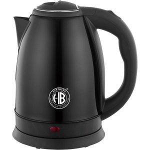 Herzberg HG-5011BLK: 1,8L 1500W roestvrijstalen waterkoker - zwart
