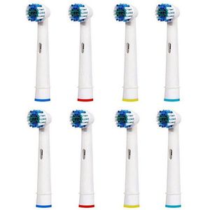 Cenocco, CC9029, 8 vervangende borstelkoppen, wit, precisiereiniging, zachte borstelharen, compatibel met Oral-B, micropulseborstels, eenvoudige identificatie, tandvleescomfort