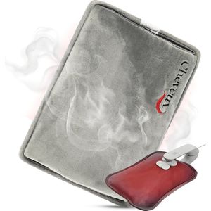 Cheveux - Elektrische Kruik - Fleece - Draadloos - Grijs