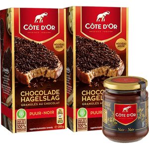 Côte d'Or ontbijtpakket met hagelslag en smeerpasta - puur - 700g