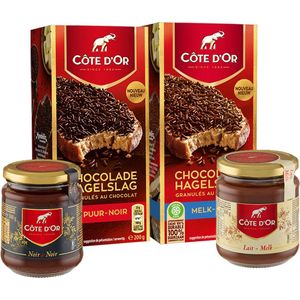 Côte d'Or ontbijtpakket met hagelslag en smeerpasta - melk & puur - 1000g