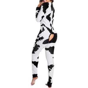 Koe Onesie - Zwart/Wit - M