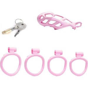 The Feminizer V2 - Roze - Chastity cage - Penis kooi - Kuisheidsgordel - Large