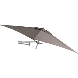 Easysol - Muurparasol Vierkant - 200x200cm - Ecru - Parasol met muurbevestiging - Muurparasols