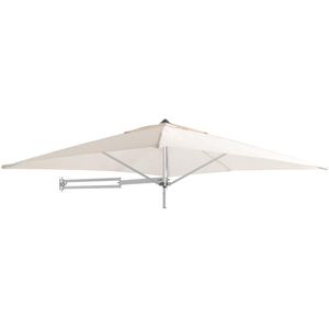 Easysol - Muurparasol Vierkant - 200x200cm - Ecru - Parasol met muurbevestiging - Muurparasols