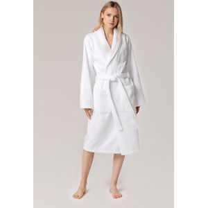 Casilin - Badjas Teddy voor Dames en Heren - Maat L - Sauna badjas Voor Volwassen - Met riem - Badstof, Fleece, Katoen - Absorberend - Wasmachinebestendig - Wit