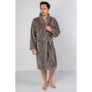 Casilin - Badjas Teddy voor Dames en Heren - Maat XL - Voor Volwassen - Met riem - Badstof, Fleece, Katoen - Absorberend - Wasmachinebestendig - Grijs