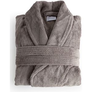 Casilin - Badjas Teddy voor Dames en Heren - Maat XXL - Voor Volwassen - Met riem - Badstof, Fleece, Katoen - Absorberend - Wasmachinebestendig - Grijs