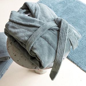 Casilin - Badjas Teddy voor Dames en Heren - Maat L - Sauna badjas Voor Volwassen - Met riem - Badstof, Fleece, Katoen - Absorberend - Wasmachinebestendig - Donkergroen