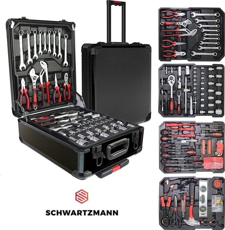 Schwartzmann - 409 Delige Gereedschapset - Toolbox - Zwart/Goud - Premium Gereedschapskoffer Gevuld