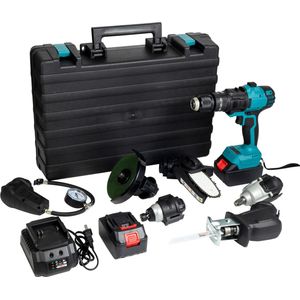 Schwartzmann® MT9758 7 In 1 Accuboormachine - Multi Accu Boormachine Set - Eenvoudig Koppen Verwisselen - Schroefboormachine Met 2 x 24V Accu - Opbergtas