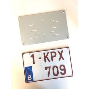 Nummerplaathouder 4X4 ALU voor nummerplaat 340x210mm BELGIË